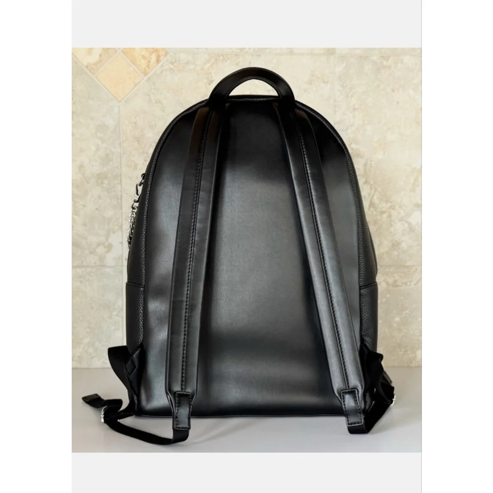 Michael Kors Slater Large Chain Leather Backpack Black - Picture 2 of 11